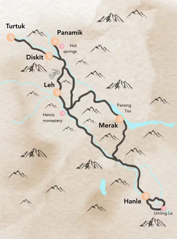 Ladakh Tour 1 Map