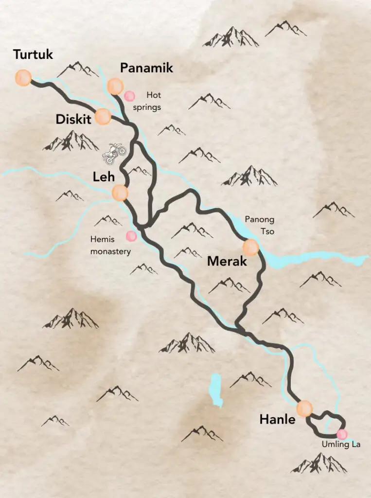 Ladakh Tour 1 Map
